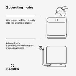 Klarstein Melville mini vaatwasser - Compacte vaatwasser voor 3 couverts, met 7 programma's, 6 liter waterverbruik, AquaStop, draagbaar design — thumbnail 6