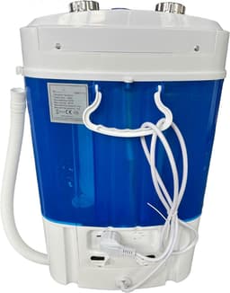 Florixa® Camping Wasmachine - Mini Wasmachine - Wasmachines - Capaciteit van Kleding 3 kg - Laag Water- en Energieverbruik - Wit/Blauw - 36cm x 37cm x 53cm — thumbnail 7