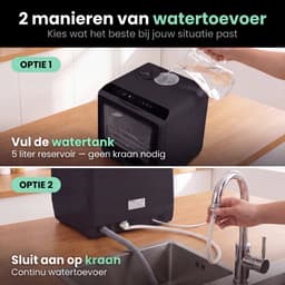 Ventux® Mini Vaatwasser Incl. App – Afwasmachine – 5 Programma’s – 900 Watt – 42,5 x 42,8 x 45,8 cm - Zwart — thumbnail 3