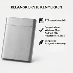 FlexVer® Externe Harde Schijf 2TB - USB - External Hard Drive - 2TB - Rood — thumbnail 3