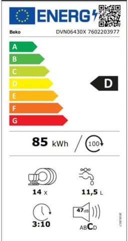 Beko DVN06430X - Vrijstaande Vaatwasser - 14 couverts - SelFit - Schuivende bestekbak — thumbnail 15