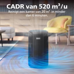 Philips PureProtect 3200 Series - Luchtreiniger - CADR 520m3/u - Ruimtes tot 135m2 - 3 Laags HEPA Filtratie - Air+ App - Ultrastil - Nachtlampje - Zwart - AC3221/13 — thumbnail 4