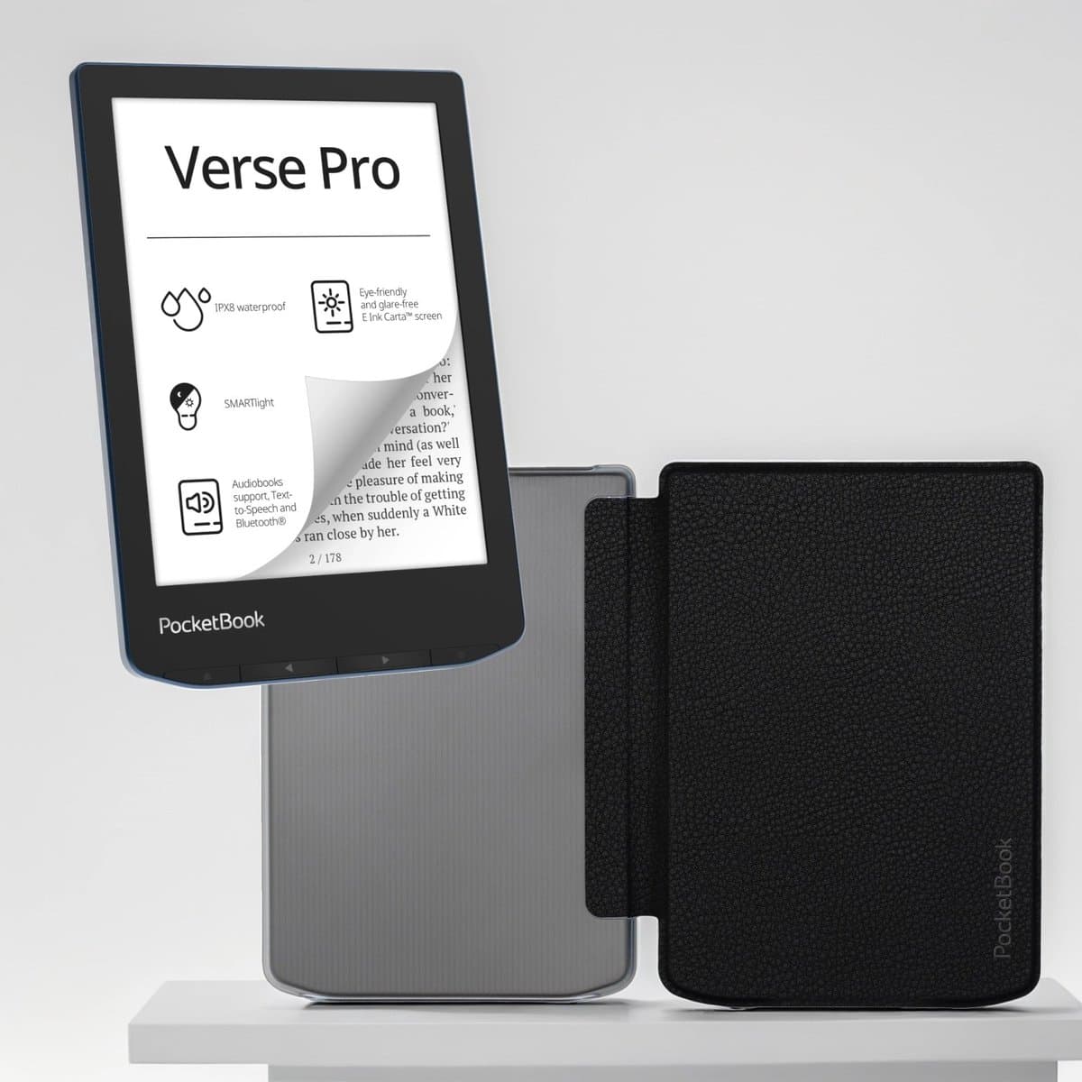 PocketBook Verse Pro Azure e-reader – Inclusief Transparant Zwart Hoesje (shell cover) – Voordeelbundel — afbeelding 1
