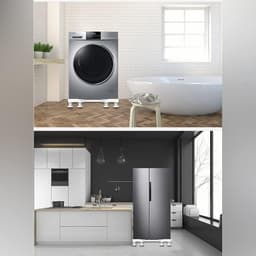 Wasmachine Onderstel - Wasmachine Verhoger - Apparaten Stabiliseren - Verstelbare Poten - 52-66 cm - Wit — thumbnail 2