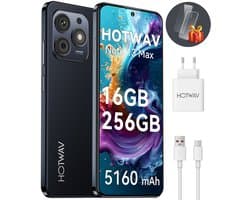 HOTWAV Note 13 Max mobiele telefoon senioren - Smartphone - 256GB - Zwart - mobiele telefoon zonder abonnement - 2 jaar garantie - Met Transparante Hoes - 4G Dual SIM
