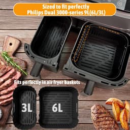 Airfryer Accessoires Set 28-delig – Geschikt voor Philips Airfryer Dual Basket 3000/5000 Serie & Tefal EY9018 – Inclusief Siliconen Bakvormen, Muffinvormen, Grillrek & Spiesen — thumbnail 6