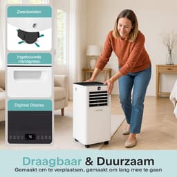 SereneLife Mobiele Airco 7000 BTU - Airconditioner met Verwarmingsfunctie - Afvoerslang - WiFi - voor Slaapkamer en Woonkamer — thumbnail 9