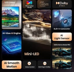 Hisense 65E8Q televisie 65 inch 4K UHD Mini LED ULED 144 Hz slimme tv — thumbnail 13