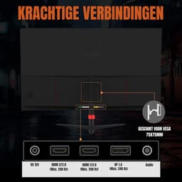 Florixa® Gaming Monitor 240hz - Gaming Monitor -Zwart - ‎‎16cm x 56cm x 42cm; 3.95 kg — thumbnail 7