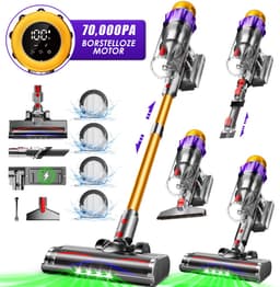Elekiatech - Steelstofzuiger Draadloos - 65000Pa - 70 Min Gebruikstijd - 8-in-1 Filtersysteem - Goud — thumbnail 1
