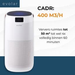 Evolar Luchtreiniger met HEPA 13 Filter - CADR: 400m3/h - Air Purifier - Slaapmodus - Luchtkwaliteit Indicator - Pure4 + — thumbnail 2