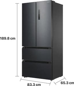 Heinner HCFD-M516INVHDXE++ French Door Amerikaanse Koelkast – 516 L – No Frost – LED Touch Display – InoxCool & ADT Fresh System – Donker RVS – 5 Jaar Garantie — thumbnail 4