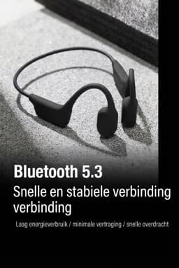 Sanag Open-Ear headphone - Sport Koptelefoon - IPX7 Waterdicht - Air Conduction 2.0 - 9 uur Batterij - Bluetooth 5.3 - Magnetisch Opladen - Titanium Frame - Zwart — thumbnail 4