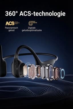 Sanag Open-Ear headphone - Sport Koptelefoon – IPX7 Waterdicht - Air Conduction 2.0 - 9 uur Batterij - Bluetooth 5.3 - Magnetisch Opladen - Titanium Frame - Blauw — thumbnail 6
