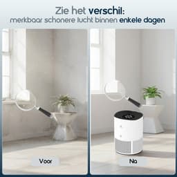 Vibrix PureFlow50 Luchtreiniger / Air Purifier – HEPA H13 + koolstoffilter – 350 m³/u – Voor kamers tot ca. 50 m² – Ionisator – App-bediening – Zeer stil met slaapstand – Luchtkwaliteitindicator — thumbnail 6