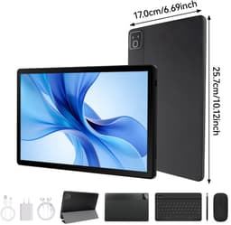 11 inch Tablets - Android 16 - 32GB RAM(3G+29GB) - 256GB - 7800mAh - WiFi6 - Widevine L1 - Face ID - Tablet met toetsenbord,muis,Pen - Zwart — thumbnail 8