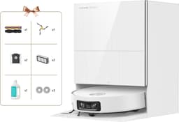 Dreame Robotstofzuiger X60 Pro Ultra Complete Wit | 42.000 Pa | Uitschuifbare arm tot 18 cm | Zelfreinigende dweil | Automatisch legen & bijvullen | Hoeken & muurranden | Huisdieren | AI navigatie | Obstakelherkenning | Allergie | Anti-klit | — thumbnail 1