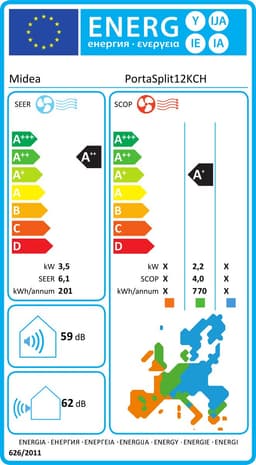 Midea PortaSplit Mobiele Split Airco - Inclusief Gratis Luchtreiniger - 12.000 BTU - Koelen & Verwarmen - Met Wifi — thumbnail 2