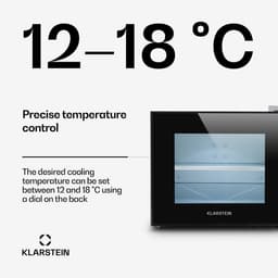 Klarstein Mini-Koelkast Frosty 10L 65W Zwart - Minikoelkast Drankkoeler Hotelkoelkast,8L 30 dB - voor Hotelkamer voor Kantoor voor Slaapkamer - LED-Binnenverlichting Glasdeur Stil - Mini Fridge - Kleine Koelkast - Compact Koelkast — thumbnail 7