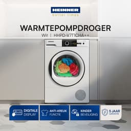 Heinner Warmtepompdroger - 7 KG - Wasdroger - 15 Programma's - LED display - Wit — thumbnail 5
