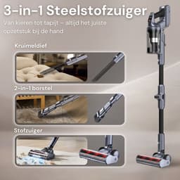 Vesora® 3-in-1 Buigbare Steelstofzuiger Draadloos zonder Zak - FLEX - Draadloze Stofzuiger - Kruimeldief Snoerloos - Vacuum Cleaner - Handstofzuiger - Stofzuiger Steel met Hepa Filter - Stofzuiger Huisdieren - Zakloze Stofzuiger — thumbnail 3