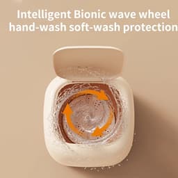 Delightness Mini Wasmachine - Draagbare Wasmachine - Camping - Reis Wasmachine - Kamperen - 220V - Beige — thumbnail 4