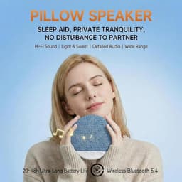 Slaapsprekers - Kussen Luidspreker voor Slapen - Ultradun (0,47 inch) - Geplande afsluiting - Onderkussen Bluetooth Speaker - Botgeleiding Technologie - Witte Ruis - batterijduur - Draadloos - voor Volwassenen & Kinderen - blauw — thumbnail 2