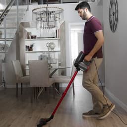 StayPowered SteelStofzuiger - Krachtig & Lichtgewicht Ontwerp - Draaibare Kop - Zakloze Cycloontechnologie - Efficiënt HEPA-Filter - 4,5 m Kabellengte - Handstofzuiger & Steelstofzuiger in Eén - Rood/Zwart - Levering Sneller dan Aangegeven! — thumbnail 2