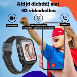 Maxikids Smartwatch Kinderen - GPS Horloge Kind Met Simkaart - GPS Tracker Kind - Kinder Smartwatch - Smartwatch Android - 4G - Stappenteller - Videobellen - HD Camera - SOS-Knop - Whatsapp en SMS - Elke Polsmaat - Gratis weekplanner - Gratis eBook — thumbnail 8