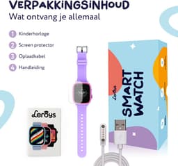 LEROYS - GPS Horloge Kind - Kinder Smartwatch - Android en iOS - Paars - Incl. Simkaart — thumbnail 9
