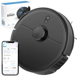 Sweepo® Smart Robotstofzuiger met Dweilfunctie – Met Laadstation – LiDAR Navigatie – Met App – Voor Huisdieren – Automatisch Hervatten — thumbnail 1
