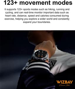WizBay Premium Select® 1.43inch AMOLED Screen Smartwatch Dames Heren - Android en iOS - Bluetooth Call - 02 Zuurstof - Bloedruk - Dynamic Hartslag & Slaap Monitor - Message - Magnetic Laden - Smartwatches - Zilver met rvs Zilveren Band — thumbnail 14