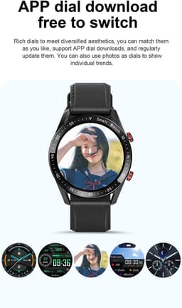 Knobbout Slimme Smartwatch met 1,28 inch Touchscreen- PPG als ECG hartslag- en hartfilamentmeting - ECG + PPG dubbele hartmonitor voor nauwkeurige gezondheidsbewaking - Bluetooth bellen en contacten synchronisatie - zwart staal+siliconen horlogeband — thumbnail 8