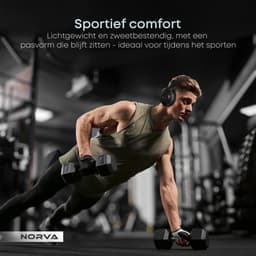 Norva P70 - Draadloze Noise Cancelling Koptelefoon - Bluetooth 5.3 Headphones - Over-ear Hoofdtelefoon - Met Microfoon en Opbergcase - 60u Batterij - Zwart — thumbnail 8