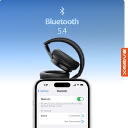 Hoofdtelefoon Draadloos | Bluetooth 5.4 | Draadloze Over-Ear Hoofdtelefoon | Opvouwbare Koptelefoon met Microfoon | 10 Uur Batterij | USB-C Aansluiting — thumbnail 2