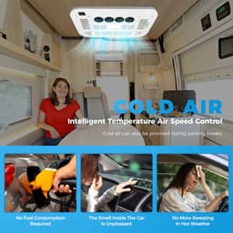 Dak Airconditioner - Air conditioning - 10000 BTU - 150-400m³/u - 1-3KW - 24V Efficiënte Koeling, Met Afstandsbediening, voor RV, camper, Vrachtwagens, Boten — thumbnail 10