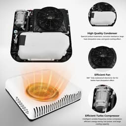 Sunster Dak Airconditioner - Air conditioning - 10000 BTU - 150-400m³/u - 1-3KW - 12V Efficiënte Koeling, Met Afstandsbediening, voor RV, camper, Vrachtwagens, Boten — thumbnail 4