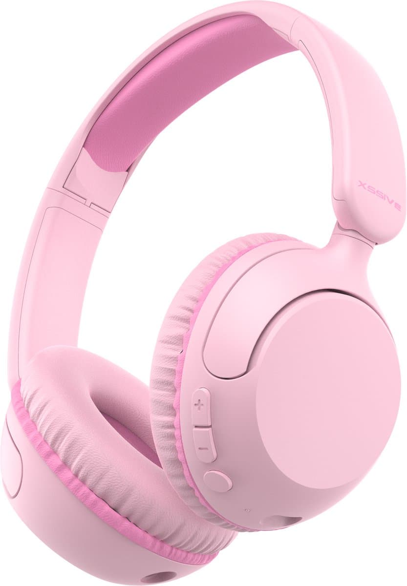 Xssive WKH02 Koptelefoon Kinderen - Bluetooth 5.4 - Kinder Koptelefoon Draadloos, Microfoon & Volumebegrenzing - Vanaf 2 jaar - Verstelbaar - Roze — afbeelding 1