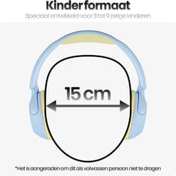 Xssive WKH02 Koptelefoon Kinderen - Bluetooth 5.4 - Kinder Koptelefoon Draadloos, Microfoon & Volumebegrenzing - Vanaf 2 jaar - Verstelbaar - Blauw — thumbnail 2