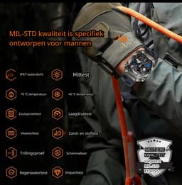 DrPhone ChronoWatchX2 – Robuuste Smartwatch | 2.0" HD | Bluetooth Bellen | Hoogtemeter | IP67 | 100+ Sportmodi - Zwart — thumbnail 8