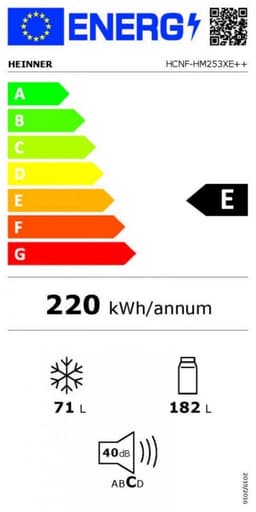 Heinner HCNF-HM253XE++ Koel-vriescombinatie – 253 L – No Frost – Elektronische Temperatuurregeling – Omkeerbare Deur – RVS – 5 Jaar Garantie — thumbnail 2