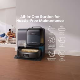 eufy Robotstofzuiger Omni E28, draagbare dieptereiniger, HydroJet dweilsysteem, 20.000 Pa zuigkracht, DuoSpiral borstels die ontklitten, CornerRover arm voor het schoonmaken van hoeken, alles-in-één-station, voor gezinnen met huisdieren en kinderen. — thumbnail 3