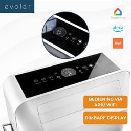 Evolar Mobiele Airco Zonder Afvoerslang - met Luchtontvochtiger - 3-in-1 - Voor Slaapkamer - WiFi - 9000 BTU - Zonder Afvoer / Slang - EVO-ES9000 — thumbnail 8