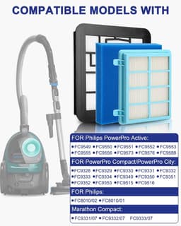 geschikt voor Philips PowerPro Compact, Active, City & Power Cyclone Stofzuigerfilters - Stofzuiger onderhoud en reinigings accessoires - geschikt voor Philips FC8010/01 FC9334, FC9550, FC9555, FC9556, vloerstofzuiger FC9331/09 FC9332/09 — thumbnail 3