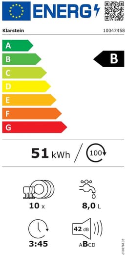 Klarstein Vaatwasser Verosteel 45 cm - vrijstaand, 10 couverts, 9 programma's, stil 42 dB, energieklasse B, AquaStop, kinderslot, zilver - Vaatwasmachine - voor Keuken - Energiezuinig - RVS - Dishwasher - Afwasmachine — thumbnail 18