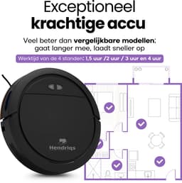 Hendriqs® Robotstofzuiger met Dweilfunctie en Laadstation - Geschikt voor Huisdieren - Tot 243 Minuten Accuduur & Krachtige Zuigkracht - Elektrische Stofzuiger Robot - Dweilrobot - Vacuum Cleaner — thumbnail 15