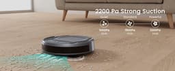 CYRO - Robotstofzuiger - Robot Stofzuiger - Robotstofzuigers - Automatisch opladen - via Wi-fi/app/Alexa - 120min looptijd - Zwart — thumbnail 7