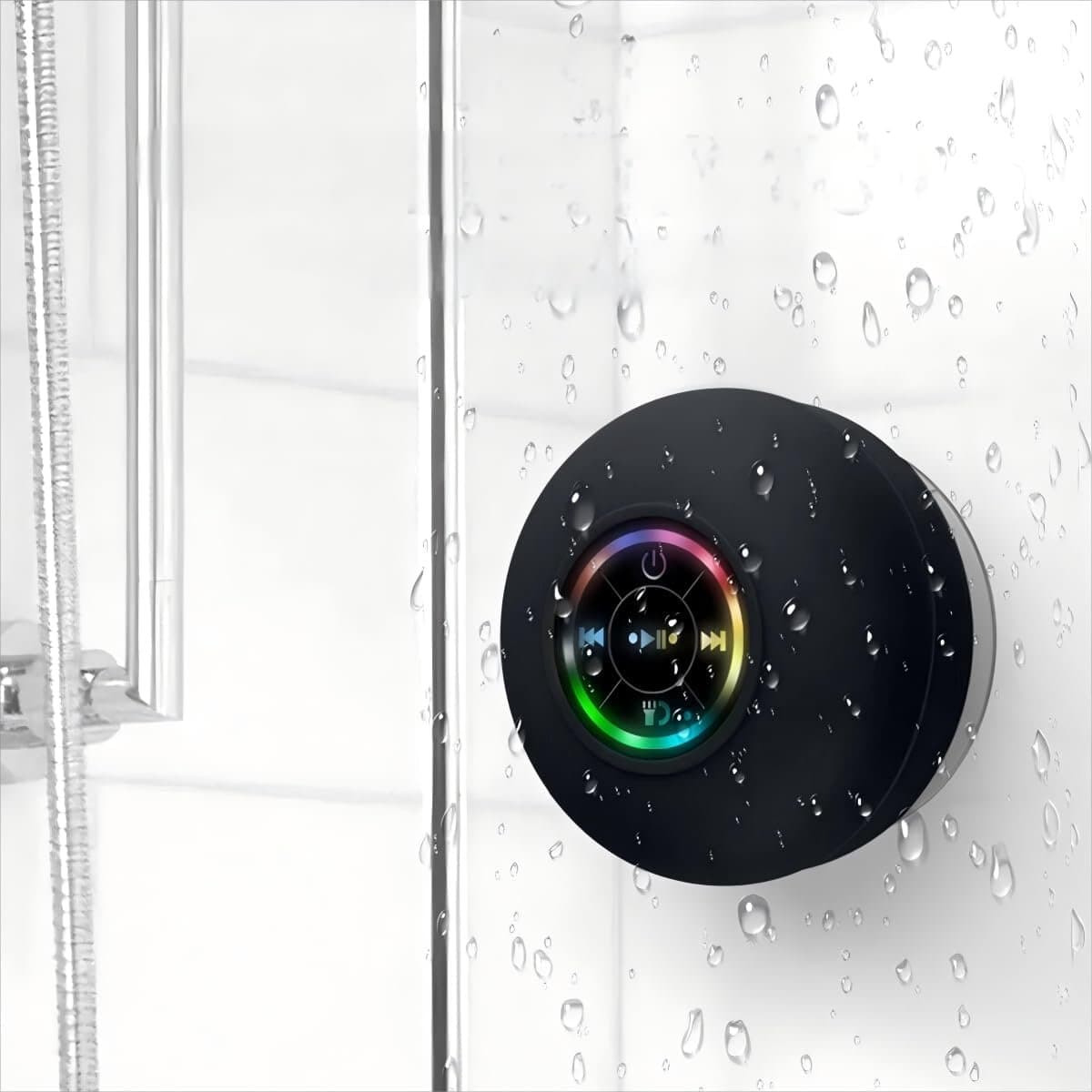 Bluetooth Luidspreker Douche Speaker Draadloze Draagbare Mini Hoorn Speaker Zuignap voor Badkamer Bass Stereo Trompet Draadloze Ondersteuning LED Licht voor Douche Thuis en Buiten Etc — afbeelding 1