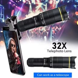 32X Mobiele Telefoon Camera Telelens – 3-in-1 Zoom Telescoop met Macro, Fish Eye & Wide Angle Lens – Universeel voor iPhone & Android Smartphones — thumbnail 4