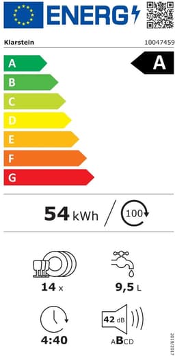 Klarstein Vaatwasser Verosteel inbouwvaatwasser 60 cm - 14 couverts, 9 programma's, stil 42 dB, energieklasse A, AquaStop, kinderslot, roestvrij staal, inbouwvaatwasser - Vaatwasmachine - voor Keuken - Energiezuinig - RVS - Dishwasher — thumbnail 2